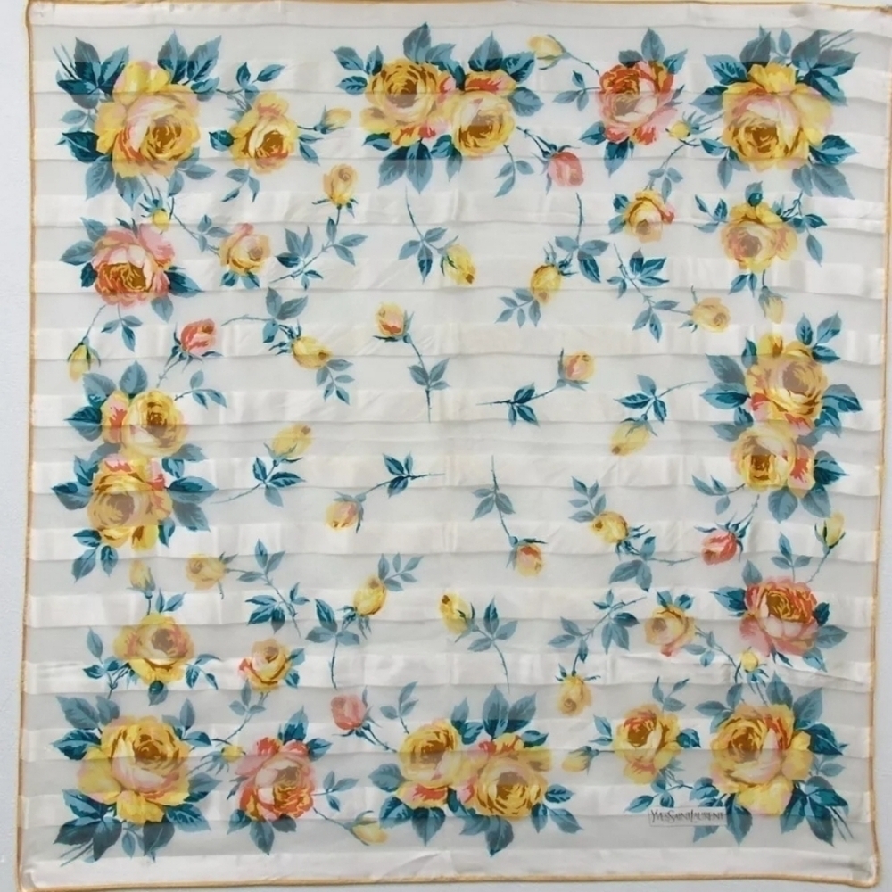 Yves Saint Laurent Floral Silk Scarf